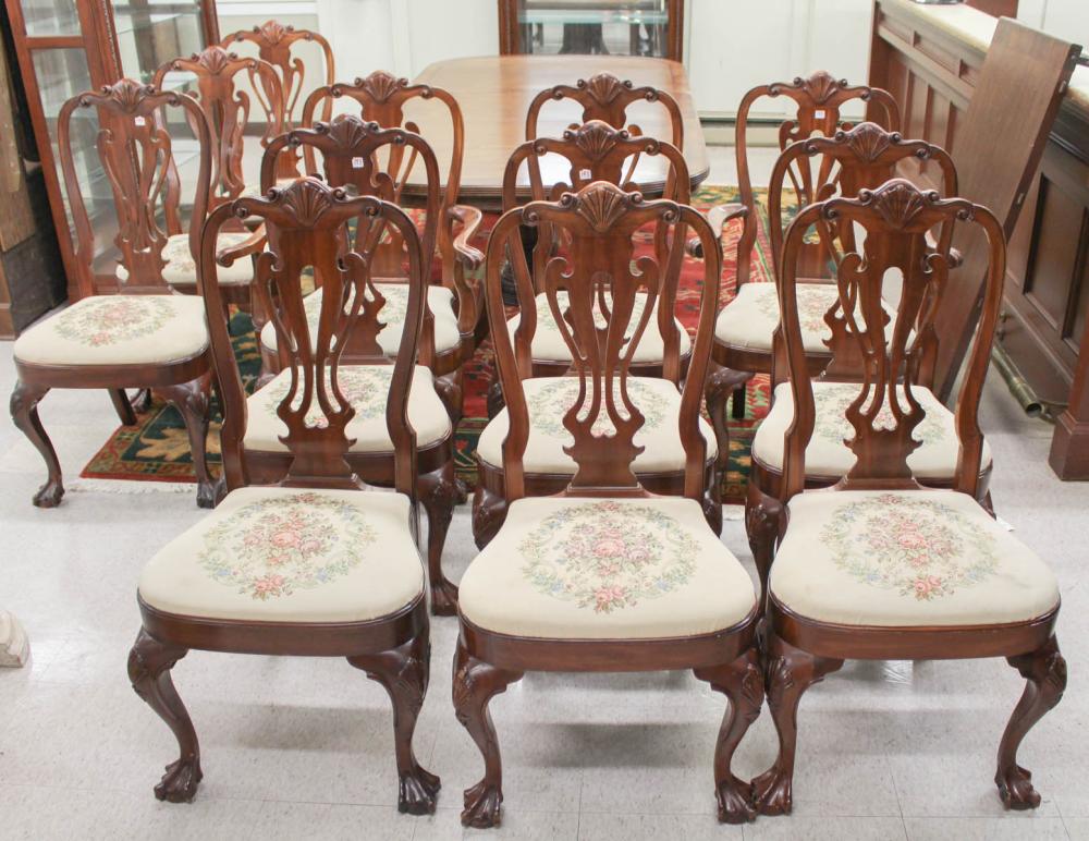A SET OF TWELVE MAHOGANY DINING