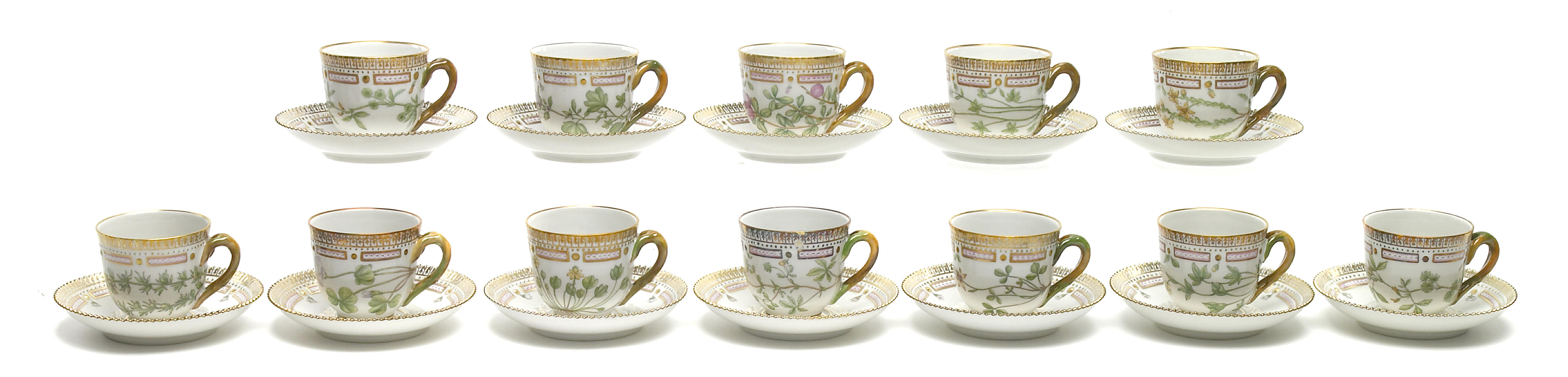 A set of twelve Royal Copenhagen