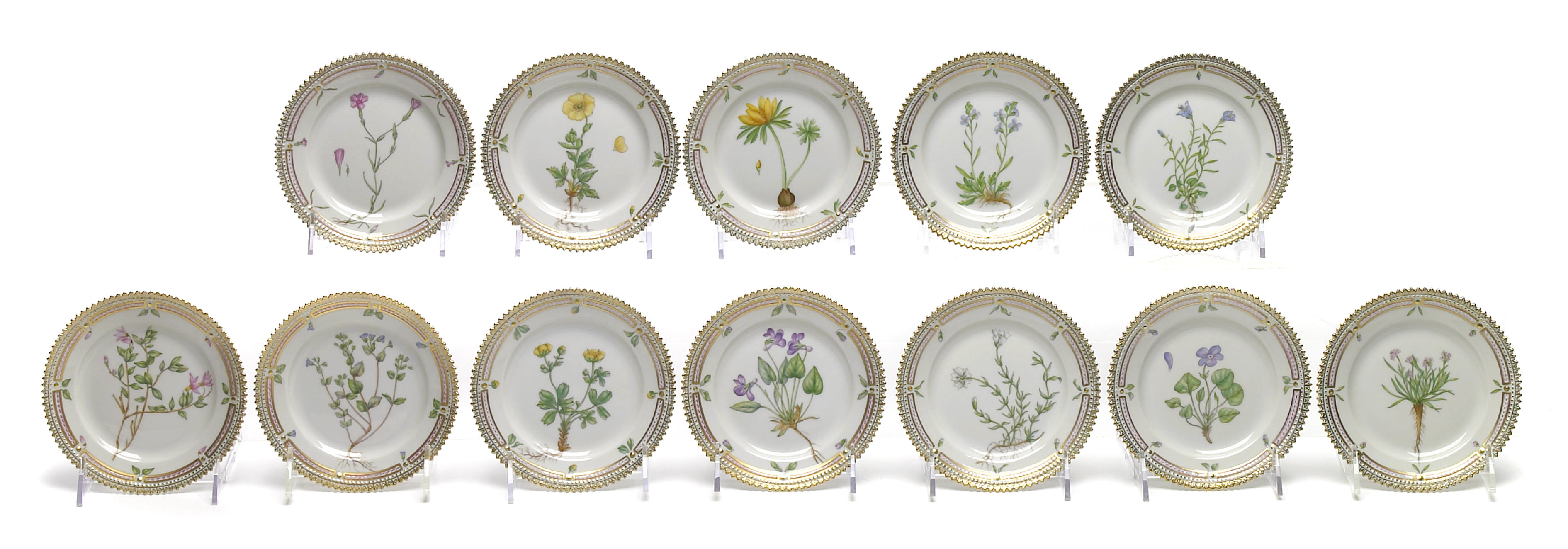 A set of twelve Royal Copenhagen
