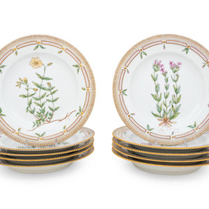 A Set of Twelve Royal Copenhagen