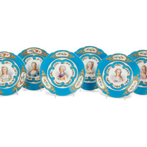 A Set of Twelve Sèvres Style