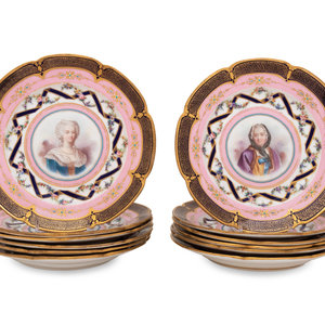 A Set of Twelve Sèvres Style