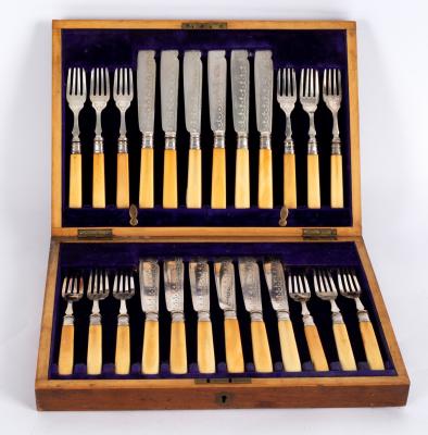 A set of twelve silver plated
