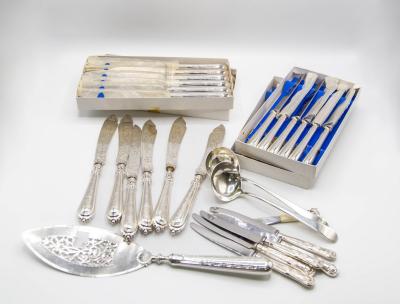 A set of twelve silver handled