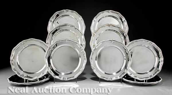 A Set of Twelve Silverplate Service