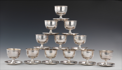 A Set of Twelve Sterling Silver
