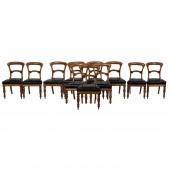 A SET OF TWELVE VICTORIAN WALN