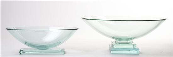 A Set of Two Contemporary Art Glass