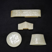 A SET OF WHITE JADE ORNAMENTS,