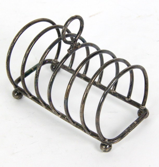 A seven bar silver toast rack