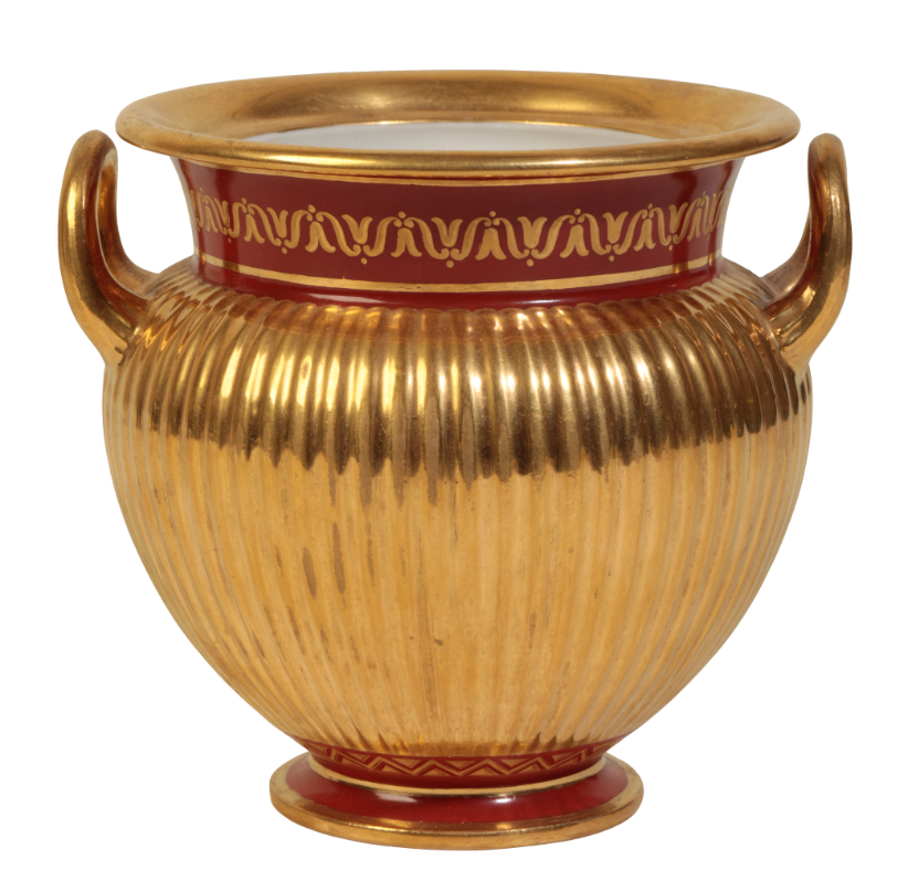 A SÈVRES FLUTED SUGAR BOWL of urn
