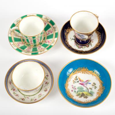 A Sèvres lavender ground tea bowl