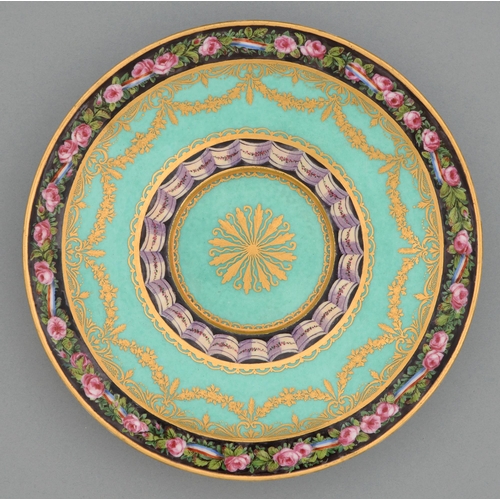 A Sevres stand, the porcelain