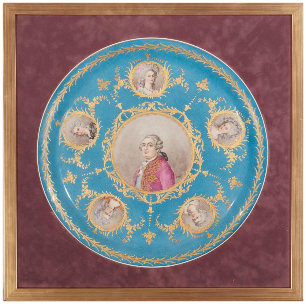 A SèVRES-STYLE FRAMED PORCELAIN