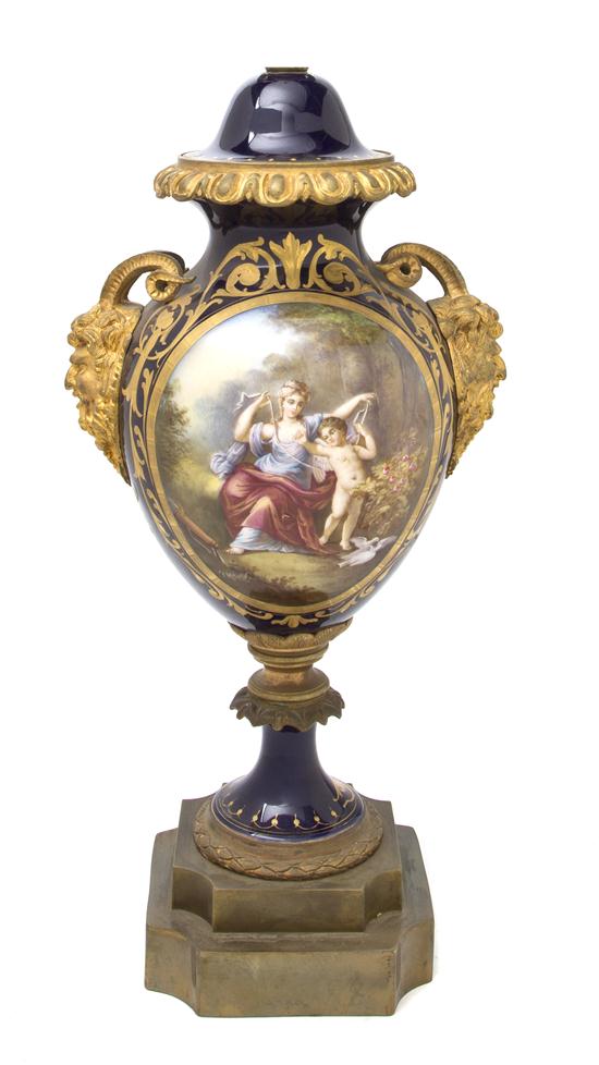A Sevres Style Gilt Bronze