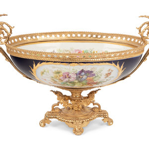 A Sèvres Style Gilt Bronze