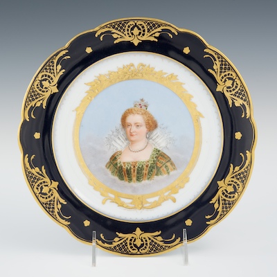 A Sevres Style Hand-Painted Cabinet