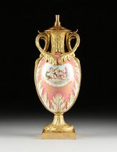 A SÈVRES STYLE ORMOLU MOUNTED