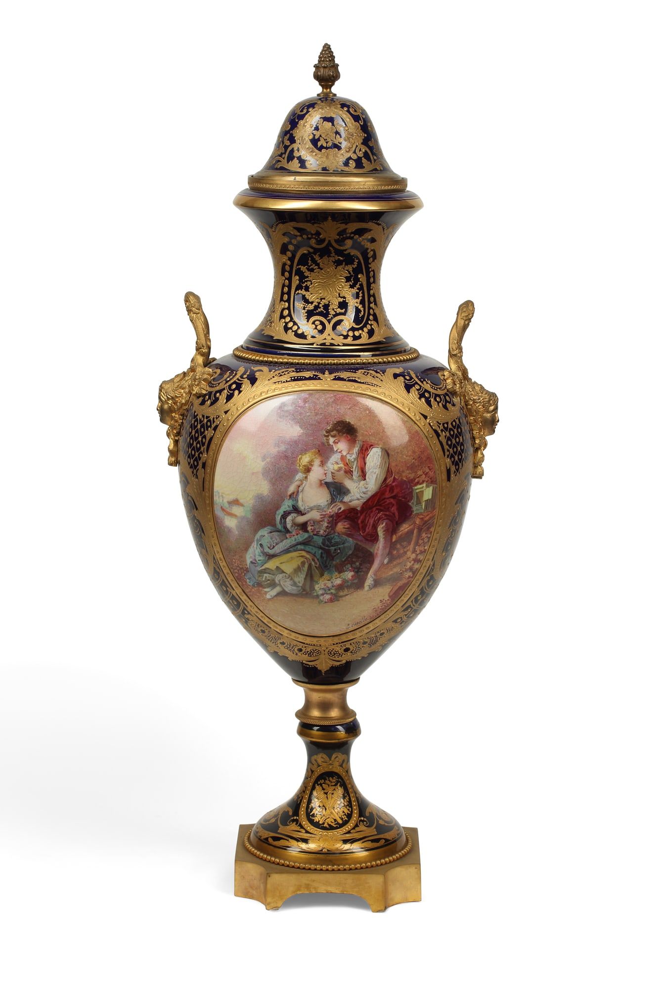A SEVRES STYLE PAINTED