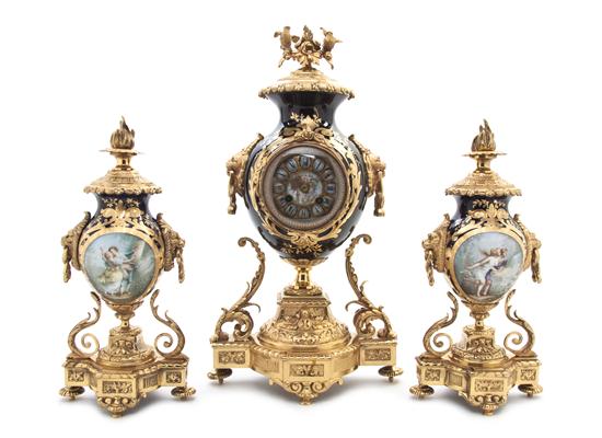 A Sevres Style Porcelain and Gilt