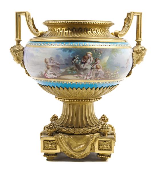A Sevres Style Porcelain and Gilt