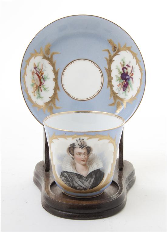 A Sevres Style Porcelain Cup and