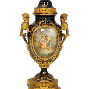 A Sevres Style Porcelain Gilt