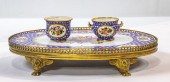 A SEVRES STYLE PORCELAIN GILT