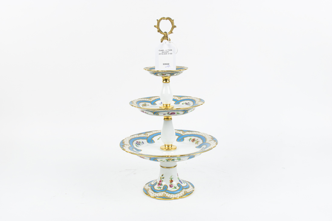 A SEVRES STYLE PORCELAIN THREE-TIER