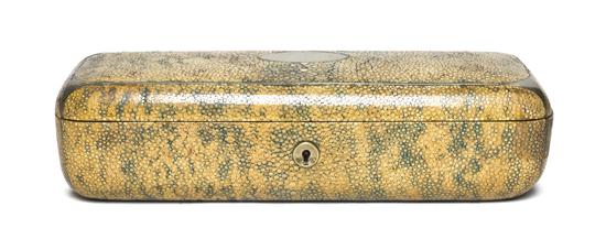 A Shagreen Glove Box of rounded