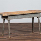 A Shaker Blue Painted Pine Wor