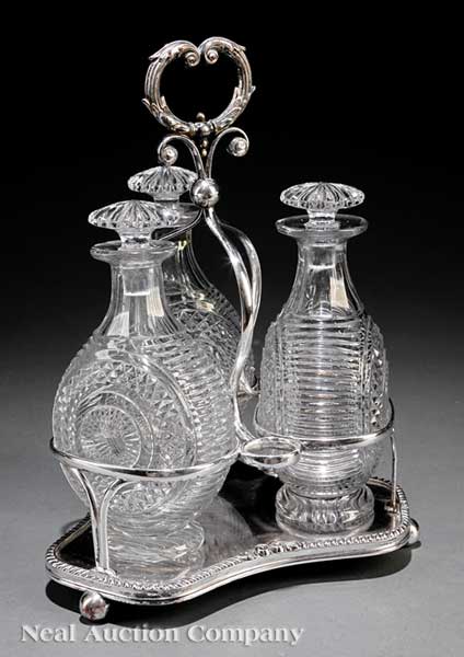 A Sheffield Plate Bottle Stand with