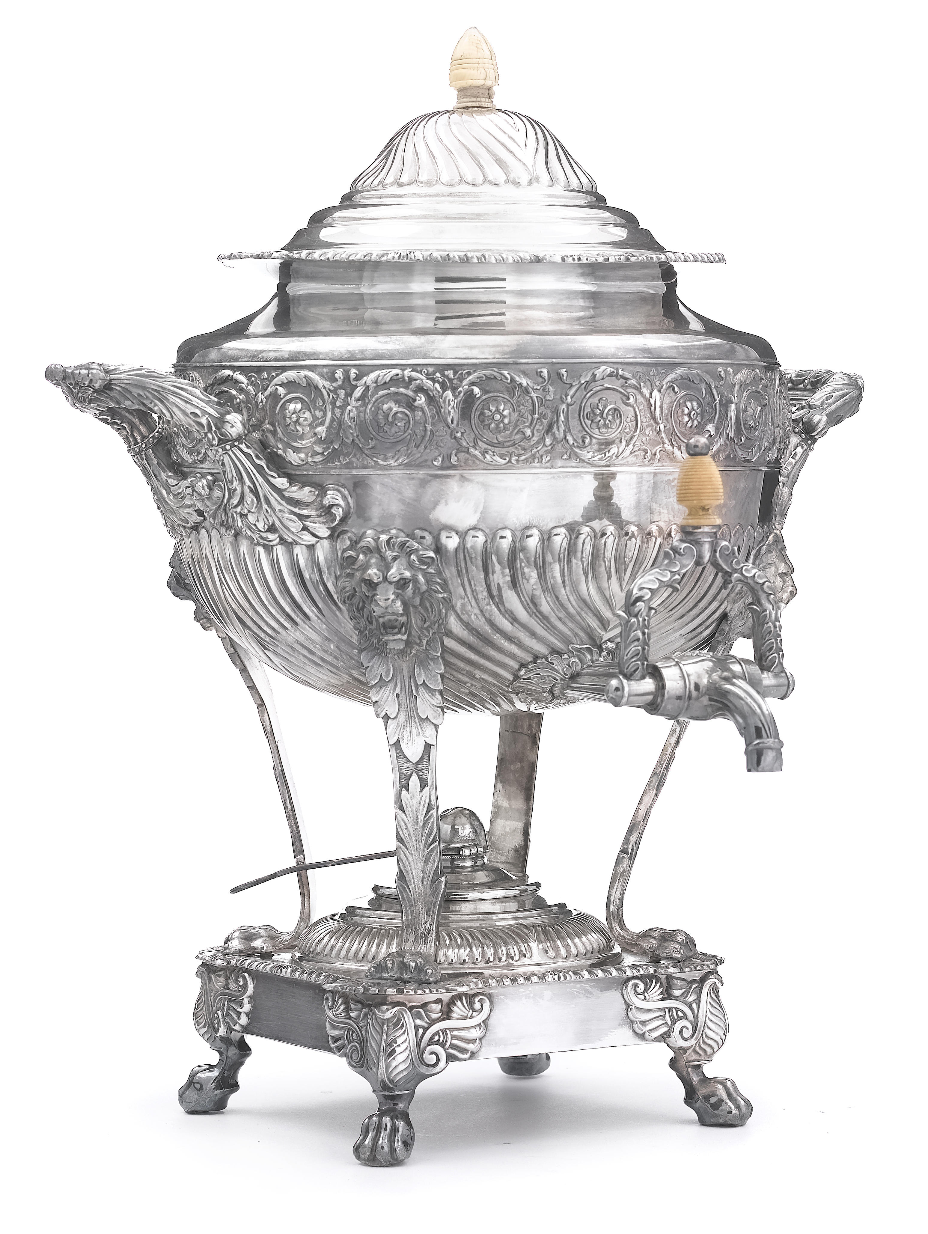A Sheffield plate hot water urn