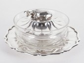 A SHEFFIELD PLATED AND GLASS B