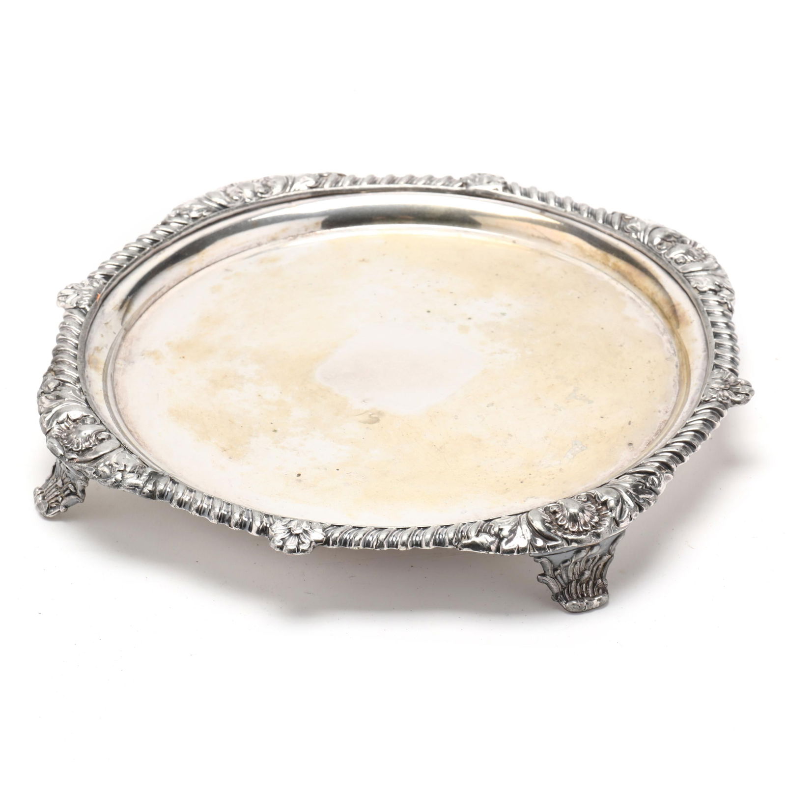 A SHEFFIELD SILVER-PLATED SALVERA
