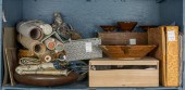 A SHELF OF ASIAN DECORATIVE AR