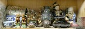 A SHELF OF MISCELLANEOUS ASIAN