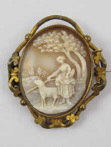 A shell cameo depicting a