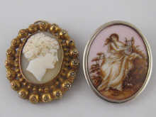 A shell cameo mounted in gilt metal