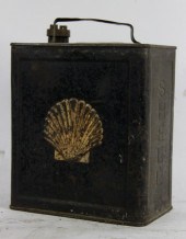 A Shell petrol can with shell