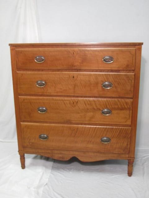 A Sheraton walnut chest of