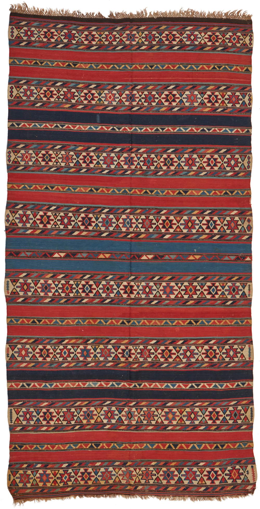 A SHIRVAN CAUCASIAN KILIM AREA RUGA