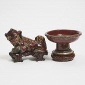 A Shiwan Red-Glazed Lion, Toge