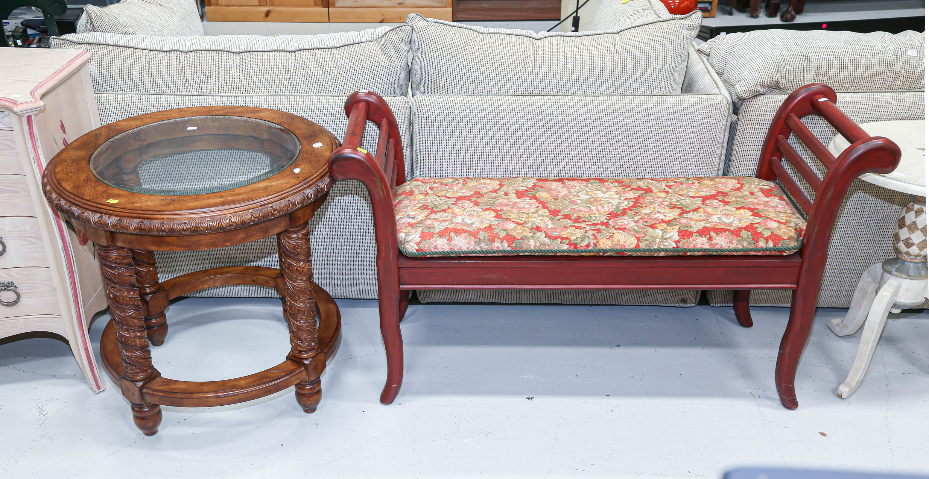 A SIDE TABLE & WINDOW BENCH