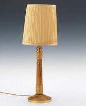 A Sienna Marble Candlestick Or