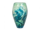 A signed art glass vase with t