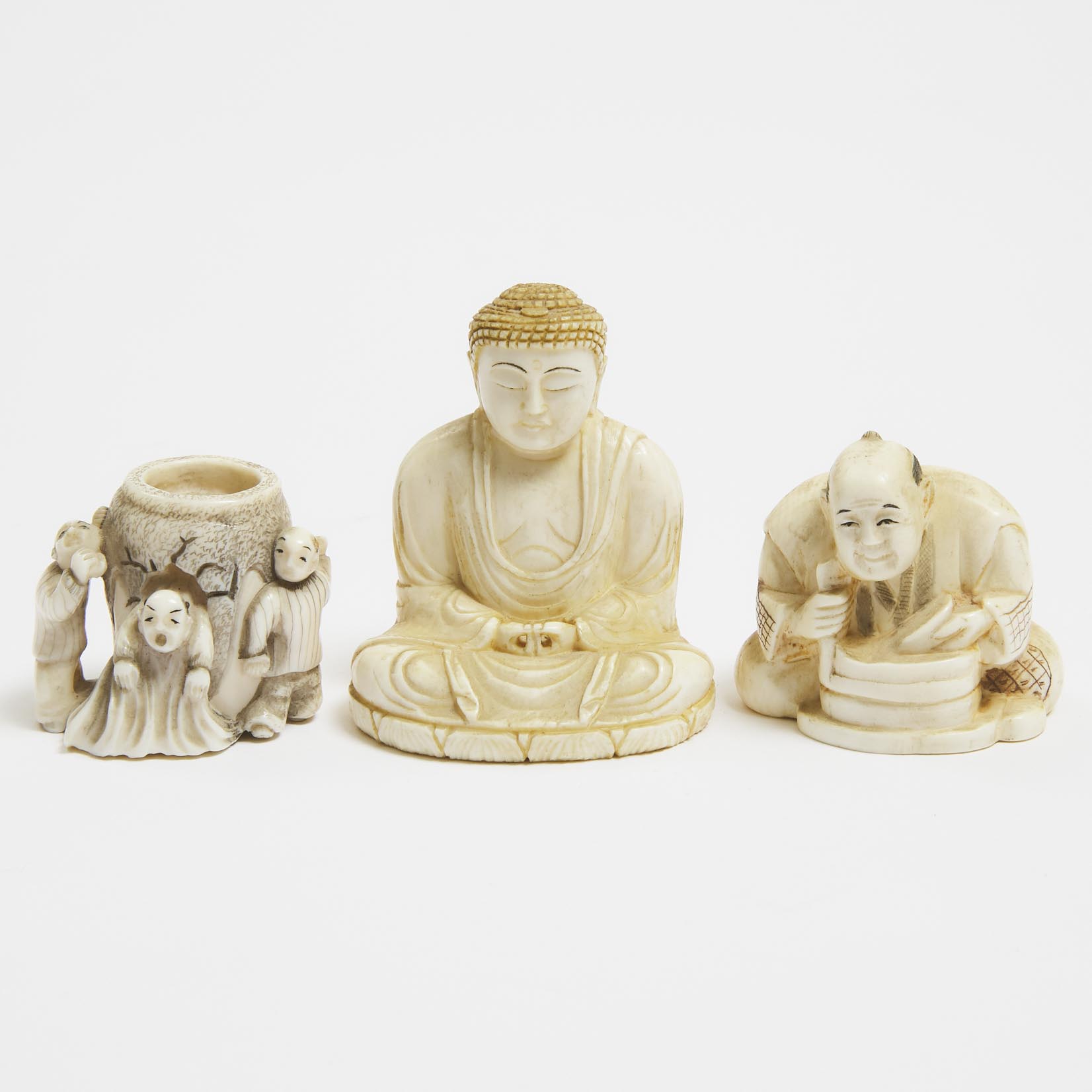 A Signed Ivory Okimono of the