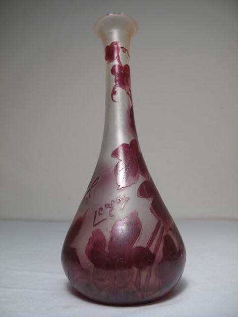 A signed Legras cameo glass vase of