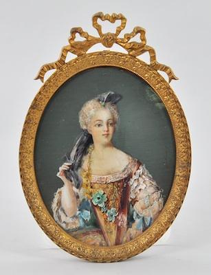 A Signed Miniature of a Courtly