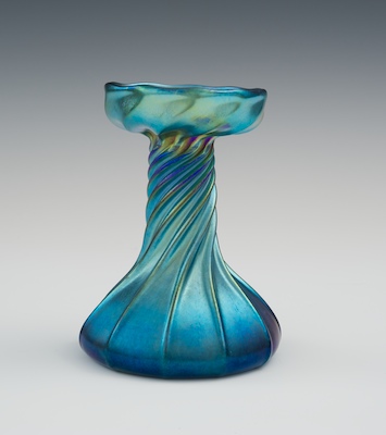 A Signed Tiffany Blue Favrile